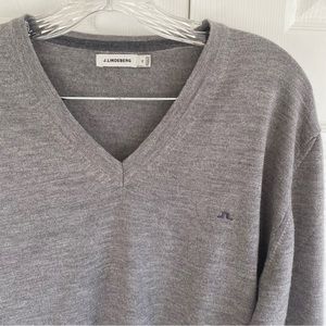 J. Lindberg 100% Merino Wool Lymann True Merino V Neck Long Sleeve Mens Size XL
